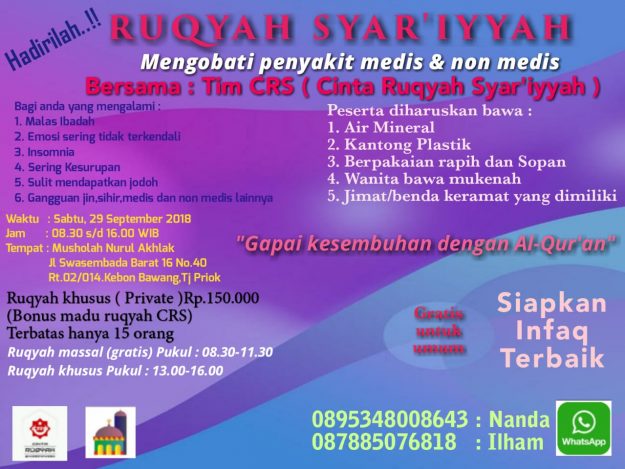 jadwal Ruqyah 29 September 2018